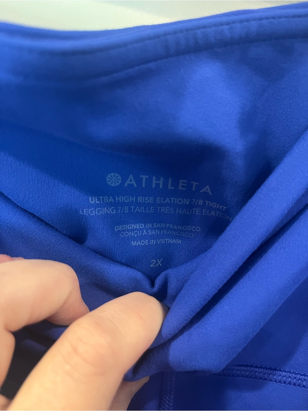 101. Athleta Cobalt Blue High-Rise Performance Leggings - Picture 3 of 3